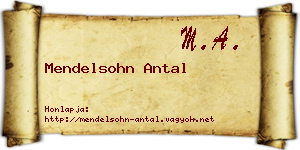 Mendelsohn Antal névjegykártya